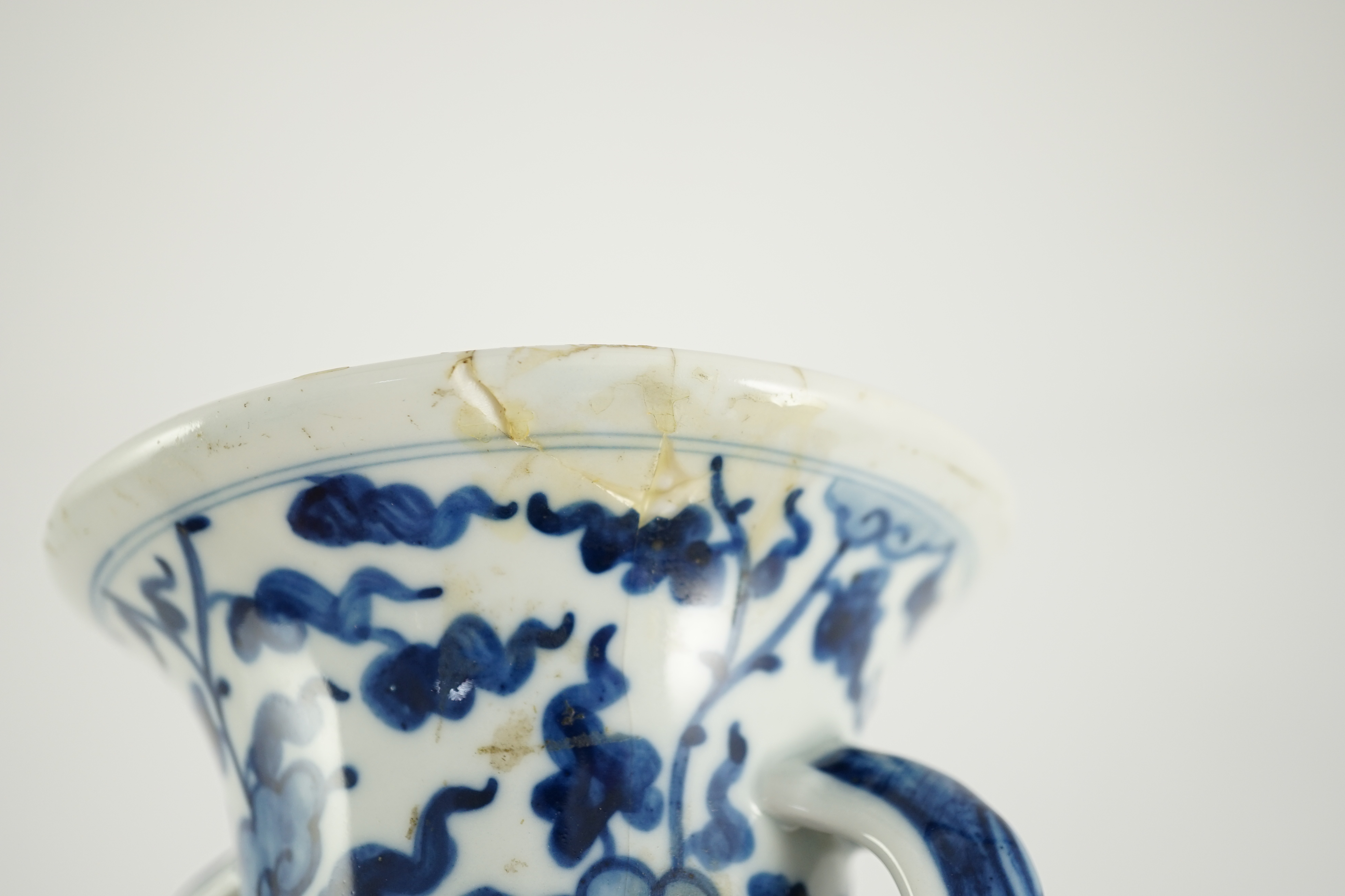 A Chinese blue and white ‘dragon’ vase, Wanli mark but later